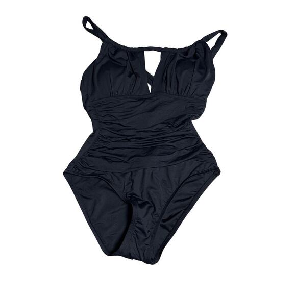 Women’s Sz 6 La Blanca One Piece Swimsuit Black RN52419 LB11IG27 NWOT $128 - Picture 2 of 8